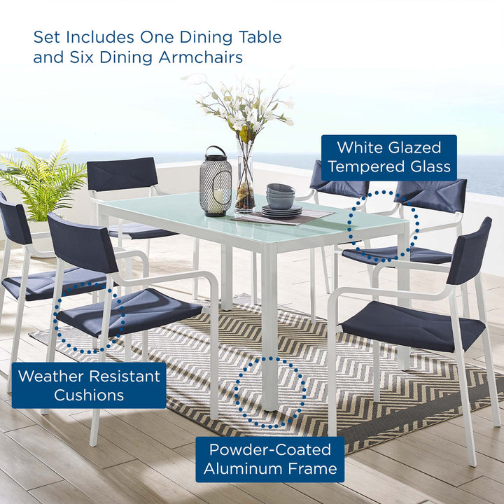 Raleigh 7 Piece Patio Aluminum Dining Ensemble