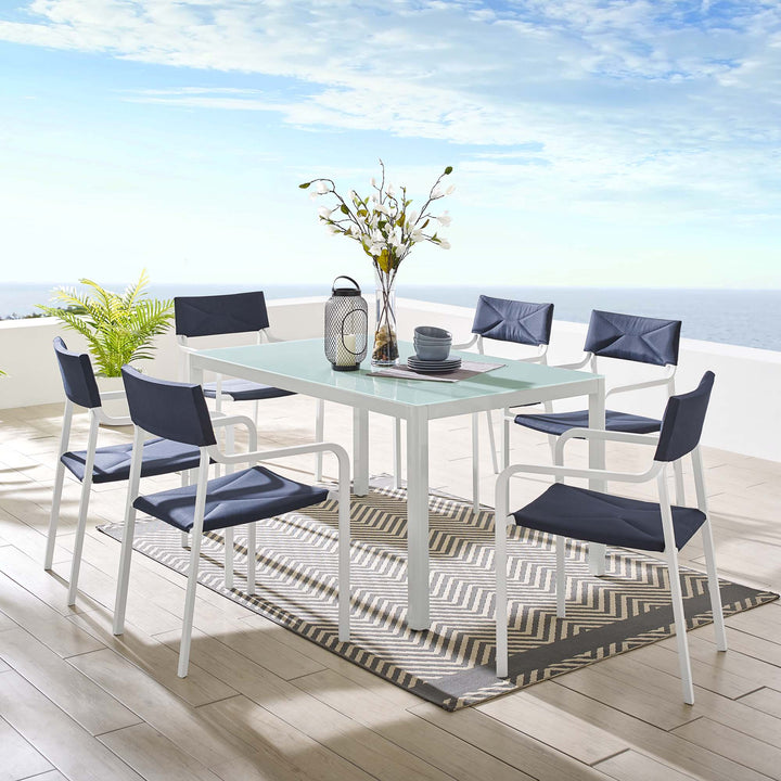 Raleigh 7 Piece Patio Aluminum Dining Ensemble