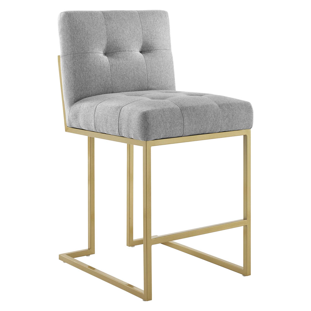 Prestige Gold Stainless Steel Upholstered Fabric Counter Stool