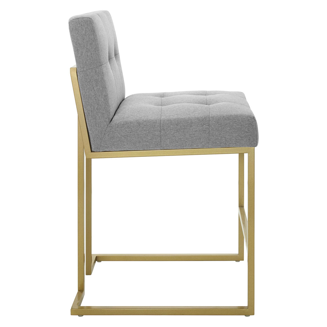 Prestige Gold Stainless Steel Upholstered Fabric Counter Stool