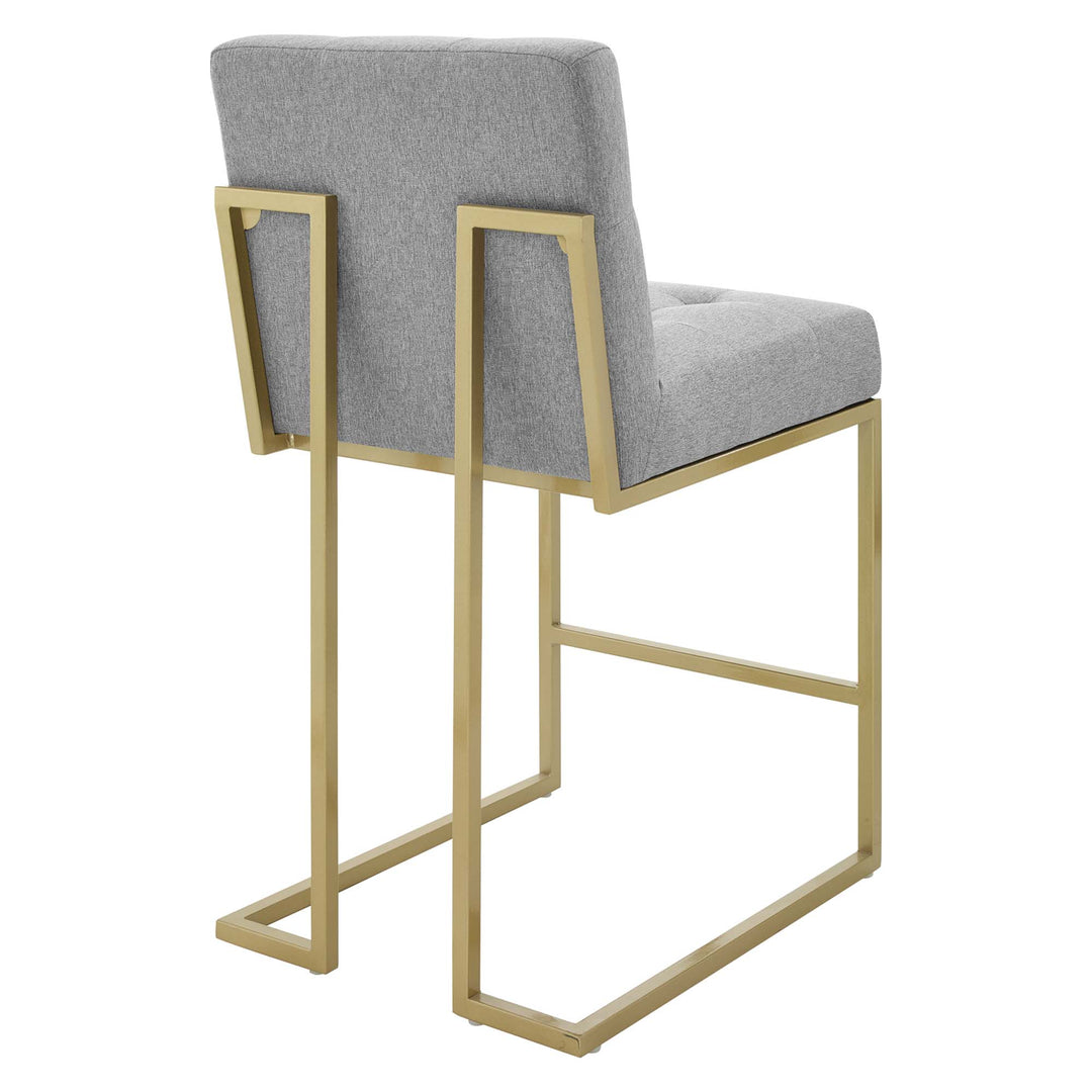 Prestige Gold Stainless Steel Upholstered Fabric Counter Stool