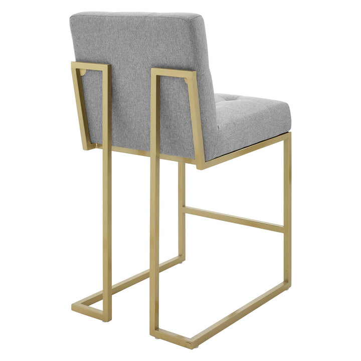 Prestige Gold Stainless Steel Upholstered Fabric Counter Stool