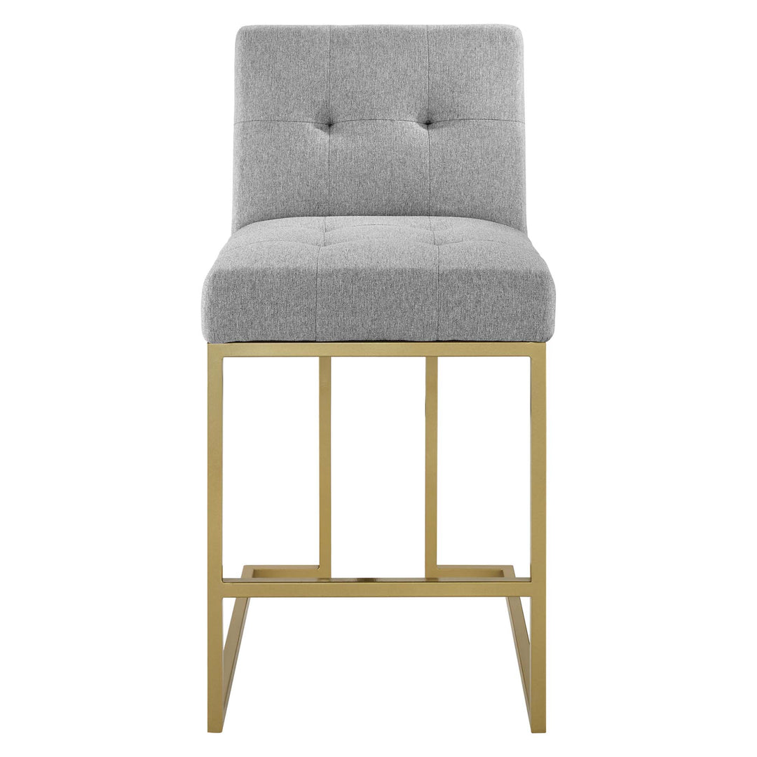 Prestige Gold Stainless Steel Upholstered Fabric Counter Stool