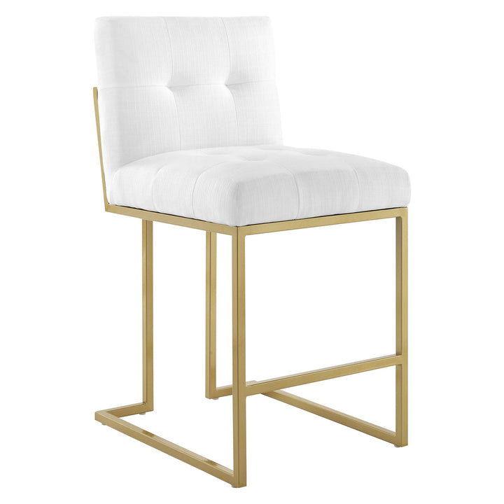 Prestige Gold Stainless Steel Upholstered Fabric Counter Stool