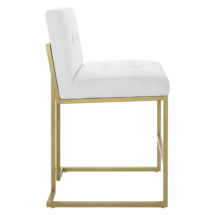 Prestige Gold Stainless Steel Upholstered Fabric Counter Stool