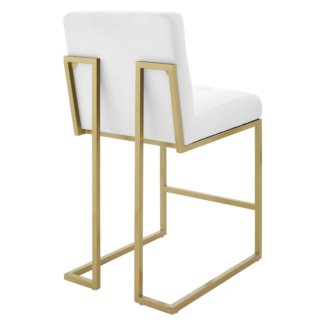 Prestige Gold Stainless Steel Upholstered Fabric Counter Stool