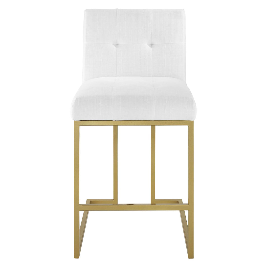 Prestige Gold Stainless Steel Upholstered Fabric Counter Stool