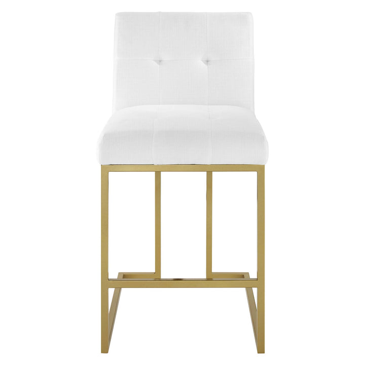 Prestige Gold Stainless Steel Upholstered Fabric Counter Stool