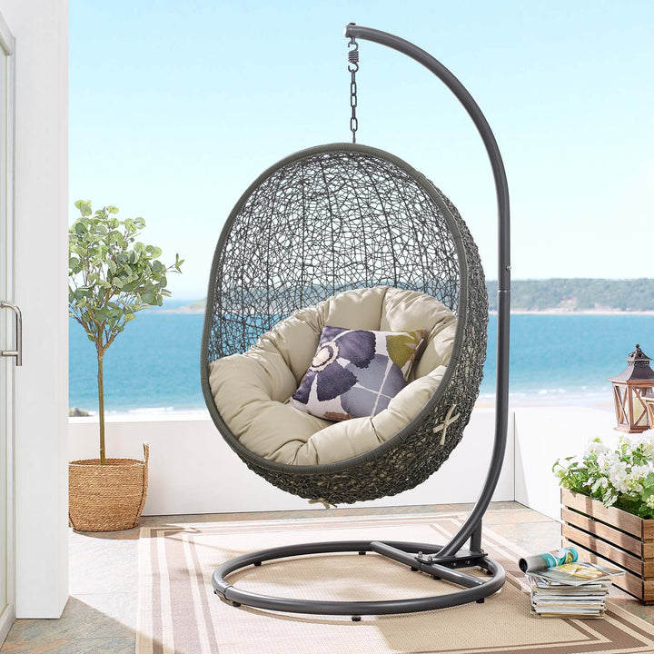 Harbor Outdoor Patio Sunbrella® Swing Chair With Stand