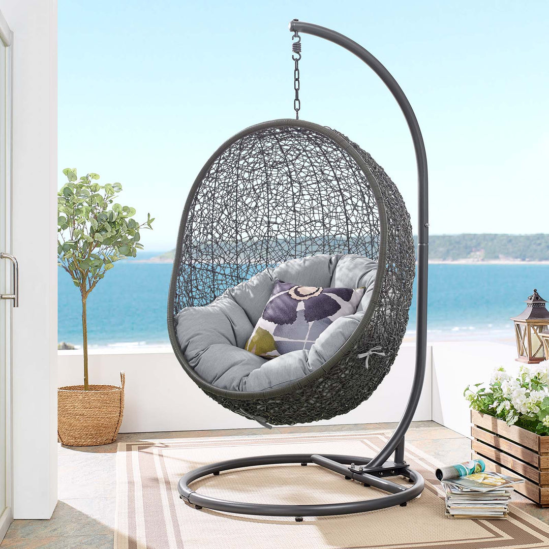 Harbor Outdoor Patio Sunbrella® Swing Chair With Stand