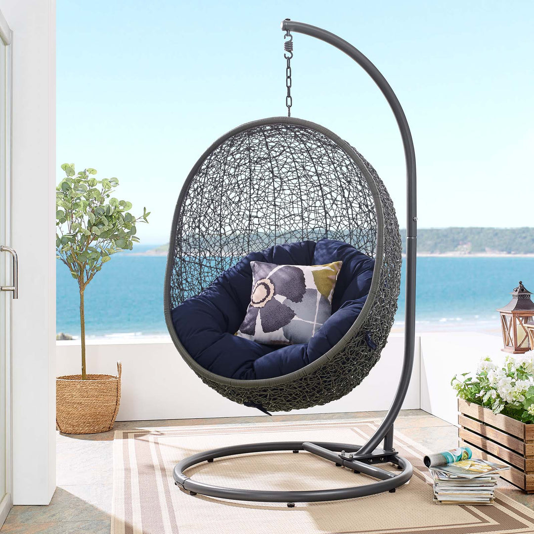 Harbor Outdoor Patio Sunbrella® Swing Chair With Stand