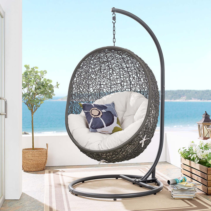 Harbor Outdoor Patio Sunbrella® Swing Chair With Stand