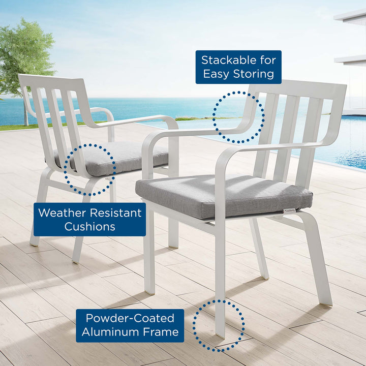 Bayside Outdoor Patio Aluminum Armchair Set of 2