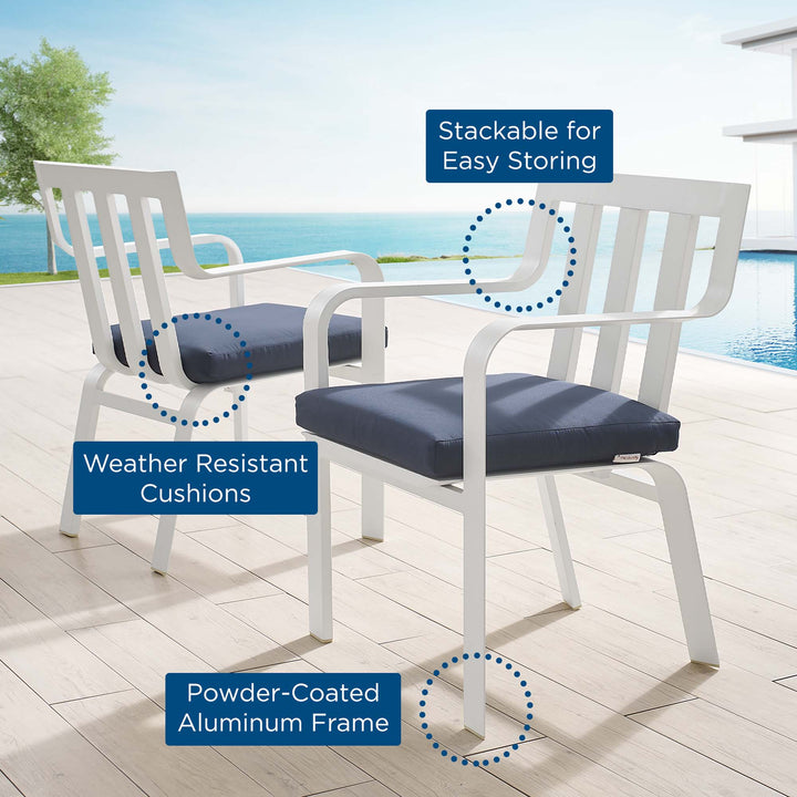 Bayside Outdoor Patio Aluminum Armchair Set of 2