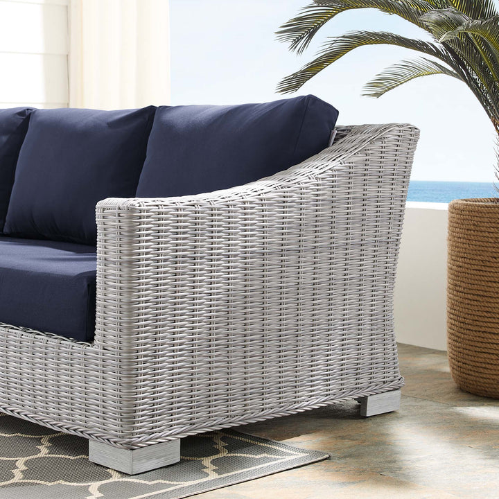 Crescent Sunbrella® Outdoor Patio Wicker Rattan Sofa