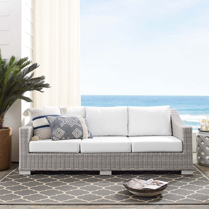 Crescent Sunbrella® Outdoor Patio Wicker Rattan Sofa