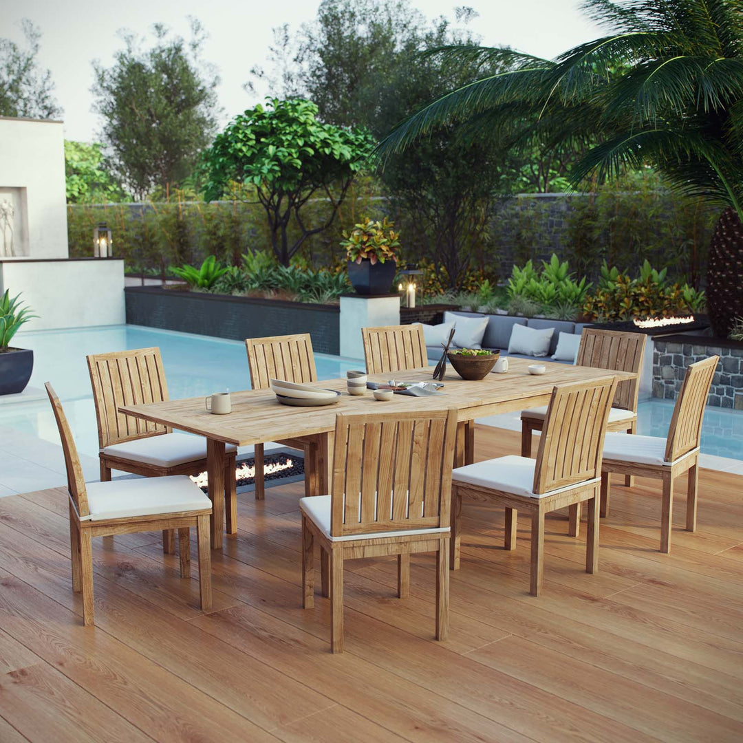 Mariner 9 Piece Outdoor Patio Teak Dining Set