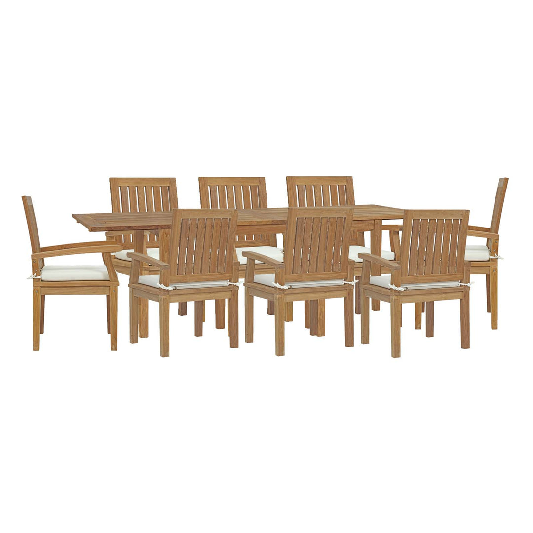 Marbella 9 Piece Outdoor Patio Teak Dining Set