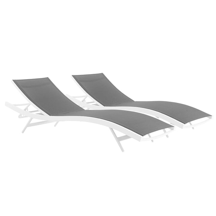Glisten Outdoor Patio Mesh Chaise Lounge Set of 2