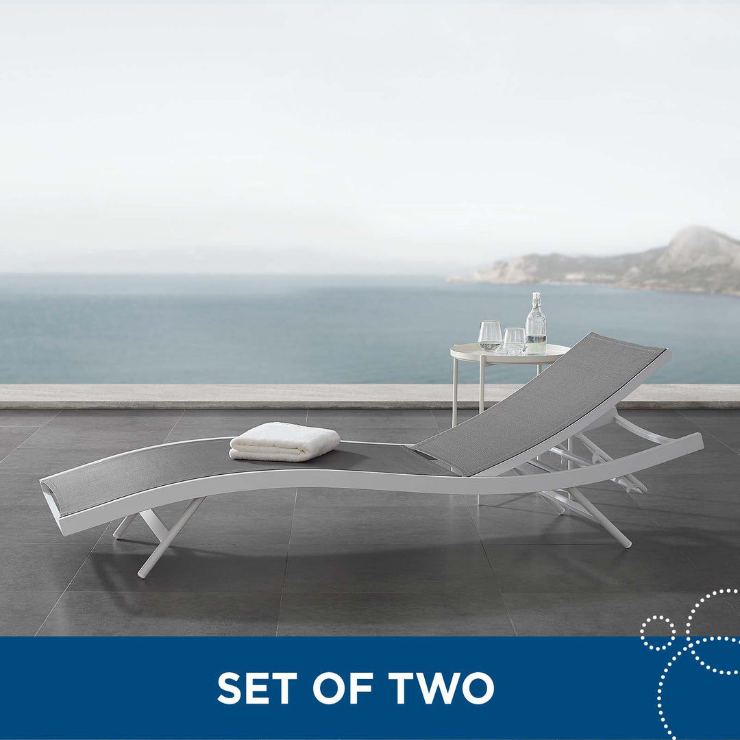 Glisten Outdoor Patio Mesh Chaise Lounge Set of 2