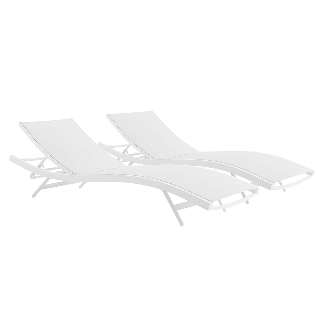 Glisten Outdoor Patio Mesh Chaise Lounge Set of 2