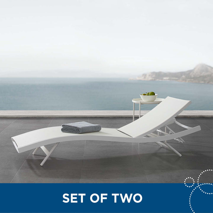 Glisten Outdoor Patio Mesh Chaise Lounge Set of 2