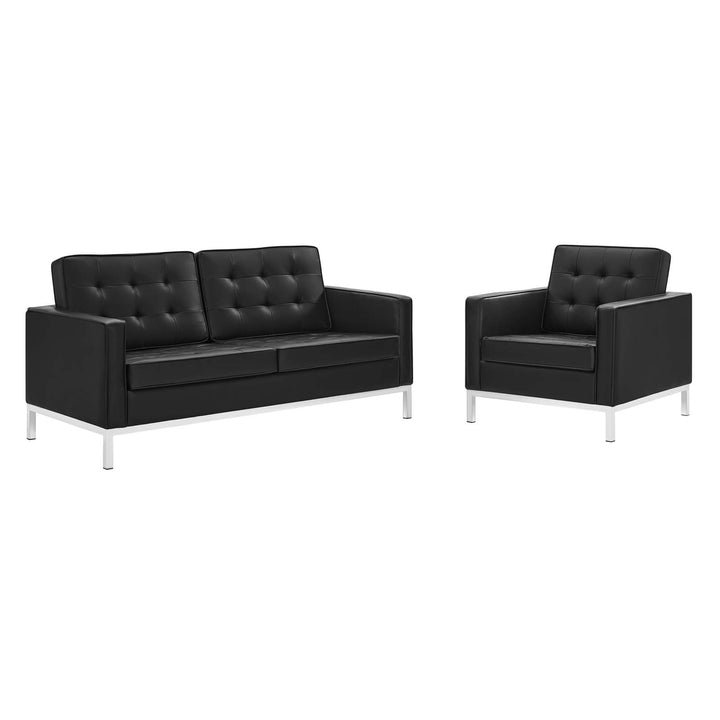 Luxe Leather Loveseat and Armchair Set