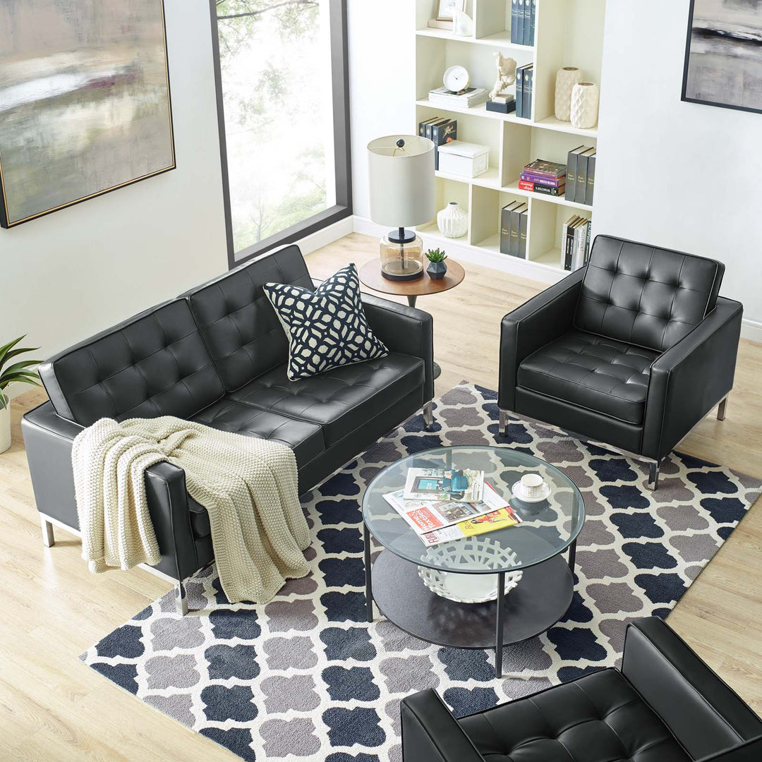 Luxe Leather Loveseat and Armchair Set