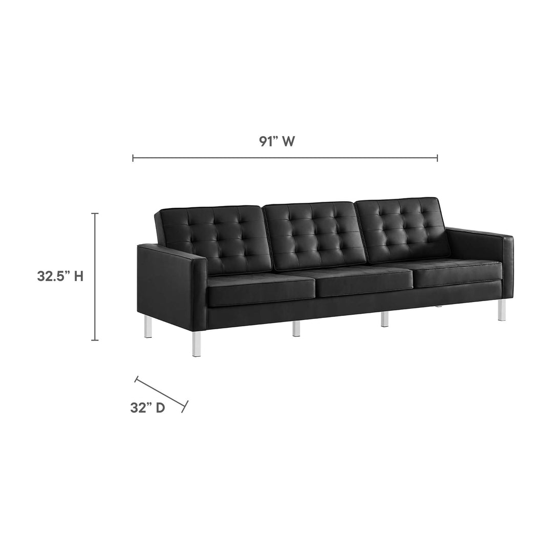 Luxe 3-Piece Tufted Vegan Leather Lounge Set