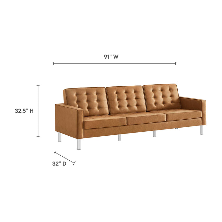 Luxe 3-Piece Tufted Vegan Leather Lounge Set