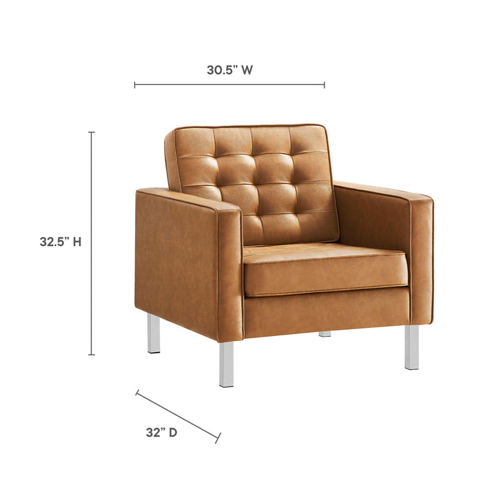 Luxe 3-Piece Tufted Vegan Leather Lounge Set