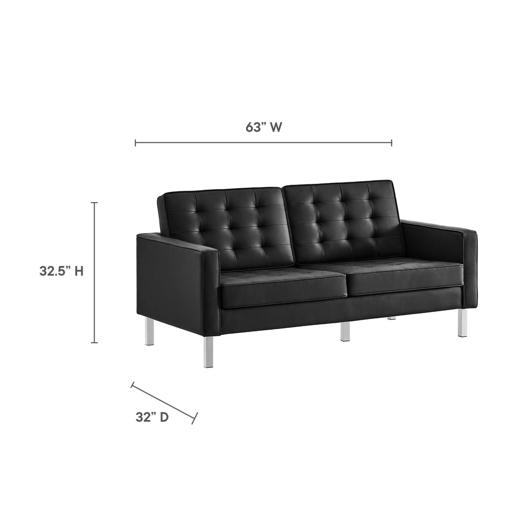 Lounge 2-Piece Tufted Vegan Leather Living Set