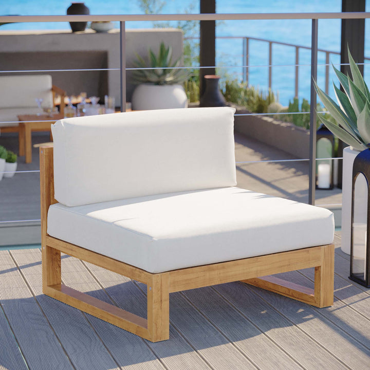 Urban Oasis Patio Teak Wood Armless Chair