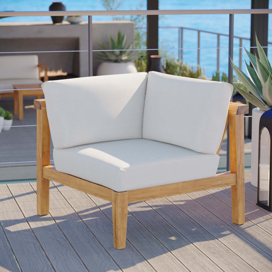 Bayshore Outdoor Patio Teak Wood Corner Chair