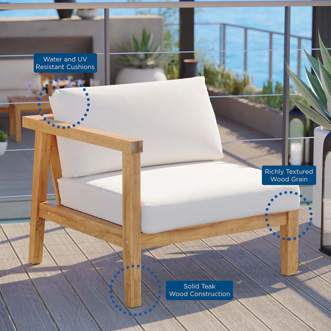 Bayside Outdoor Patio Teak Wood Left-Arm Chair