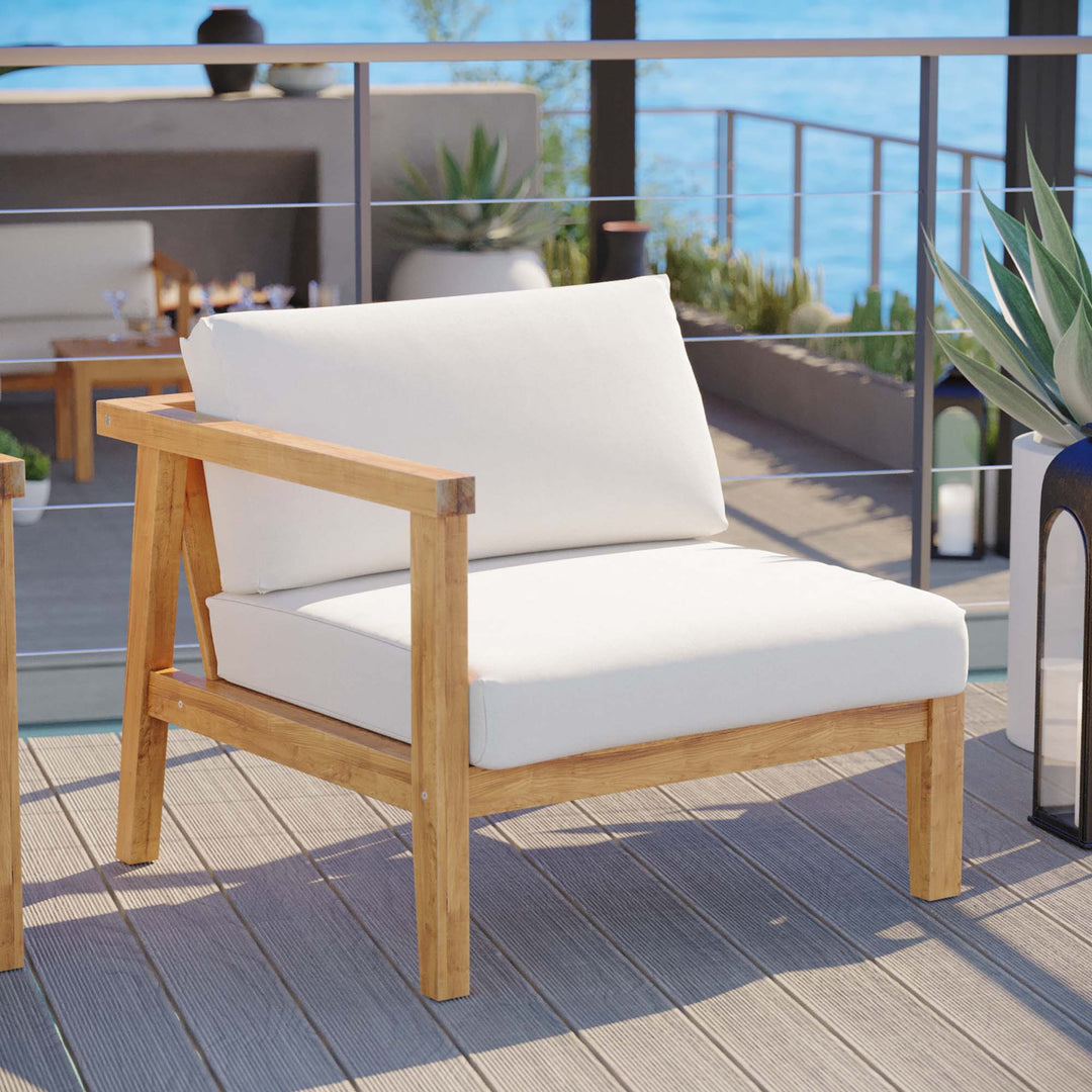 Bayside Outdoor Patio Teak Wood Left-Arm Chair