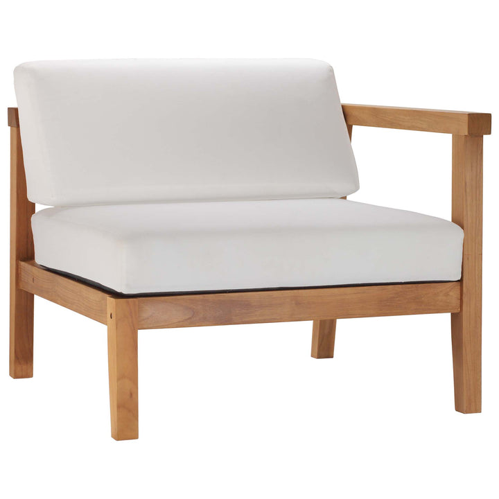 Belvedere Outdoor Patio Teak Wood Right-Arm Chair