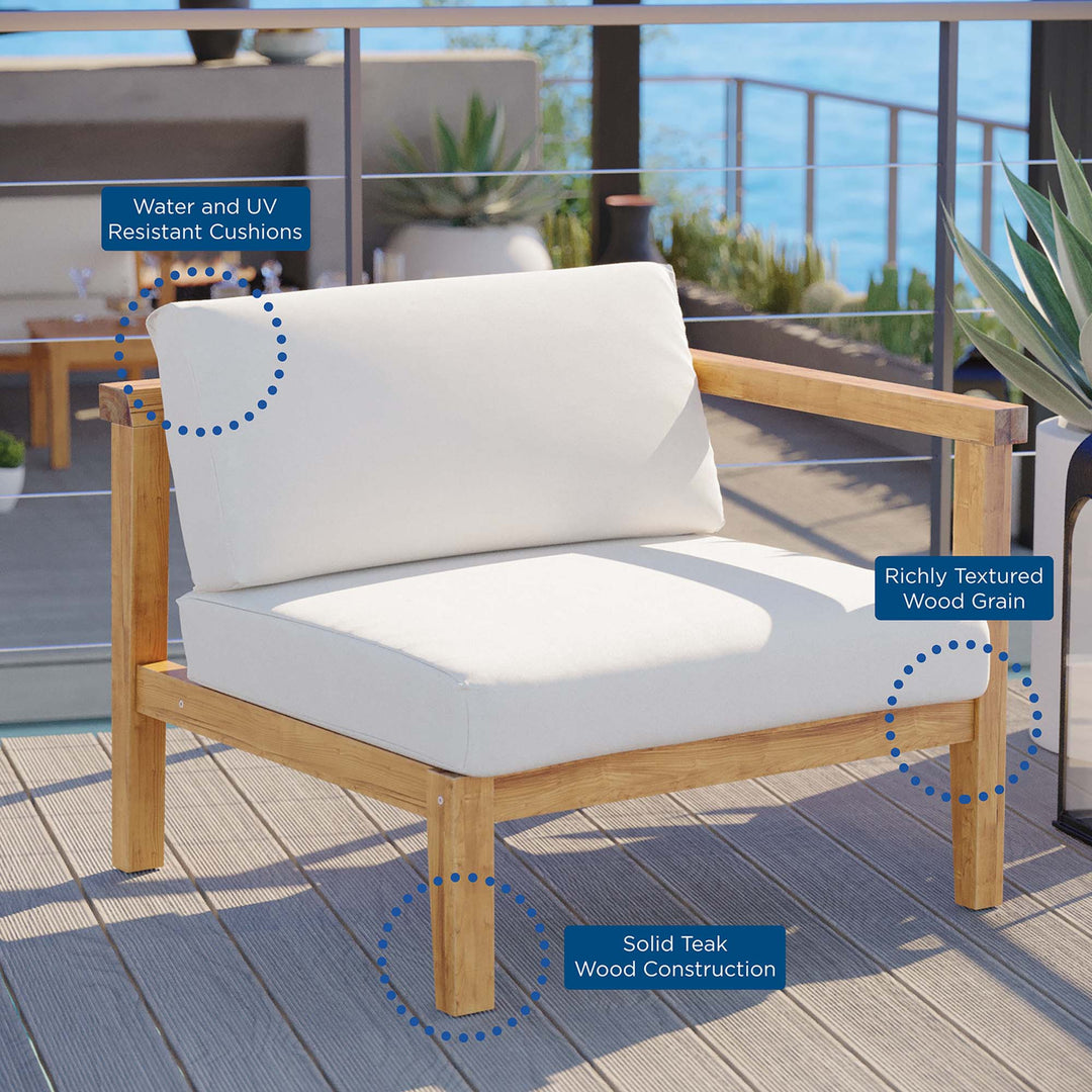 Belvedere Outdoor Patio Teak Wood Right-Arm Chair