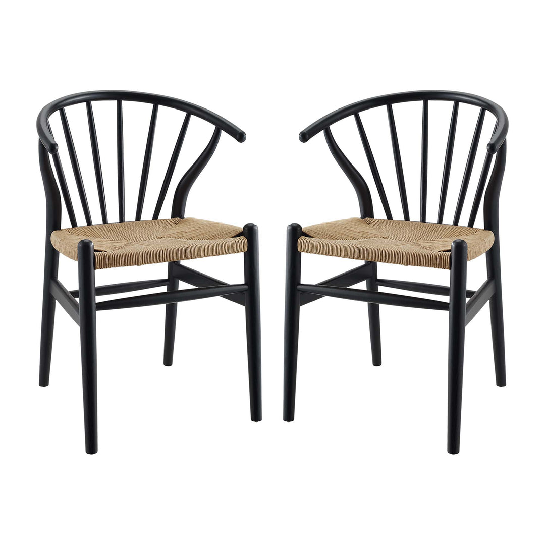 Festoon Spoke Wood Dining Side Chair Set of 2