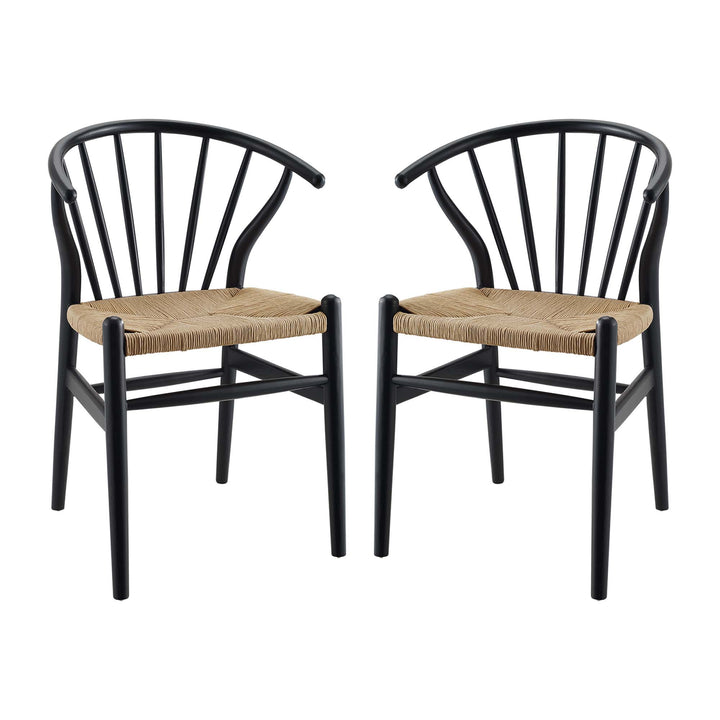 Festoon Spoke Wood Dining Side Chair Set of 2