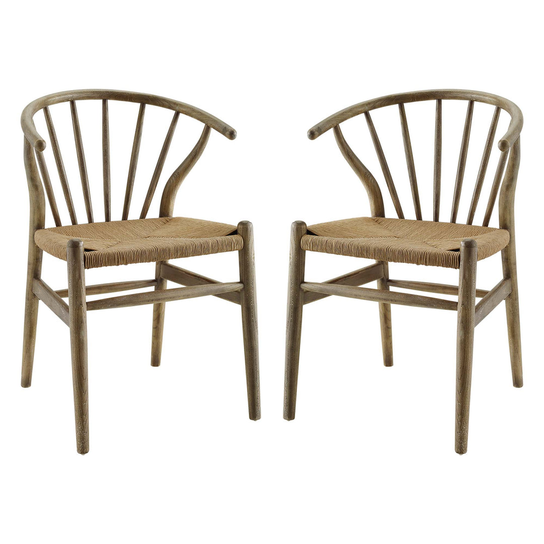 Festoon Spoke Wood Dining Side Chair Set of 2