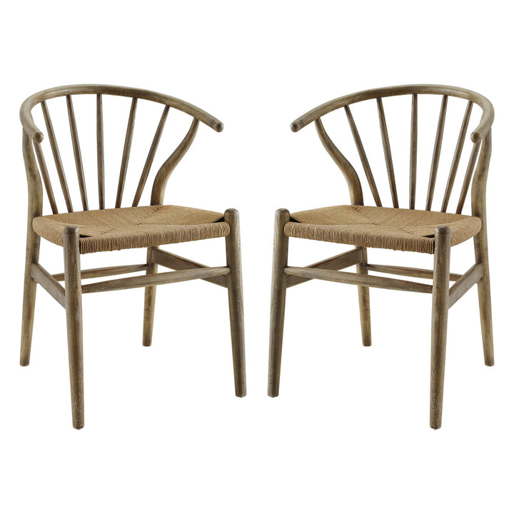 Festoon Spoke Wood Dining Side Chair Set of 2