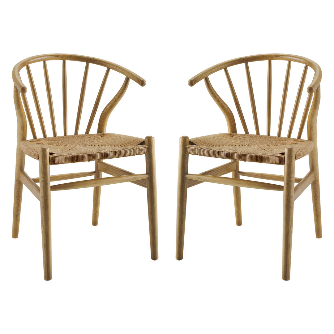 Festoon Spoke Wood Dining Side Chair Set of 2