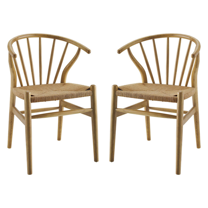 Festoon Spoke Wood Dining Side Chair Set of 2