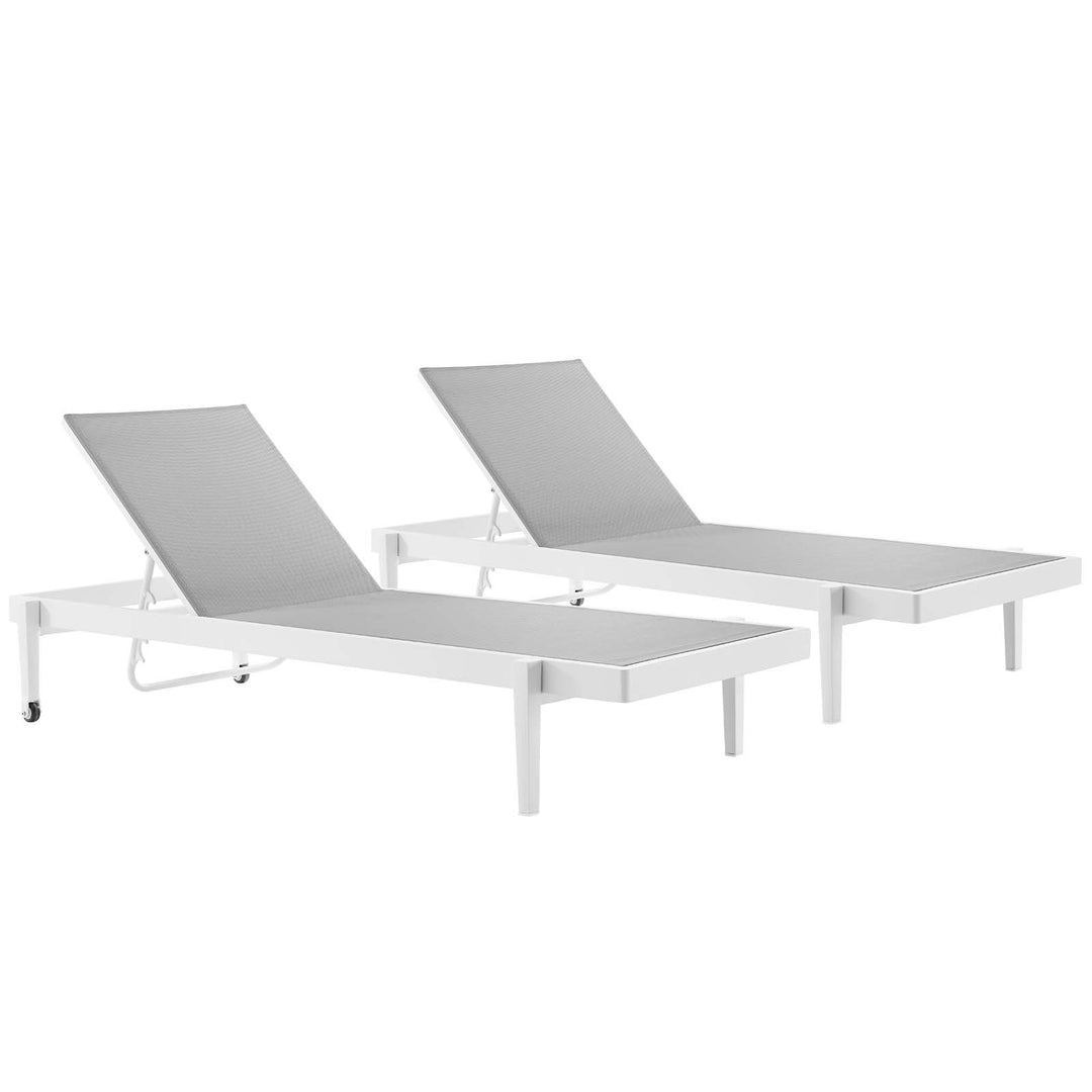 Charleston Courtyard Cast Aluminum Chaise Lounge Chair Set of 2