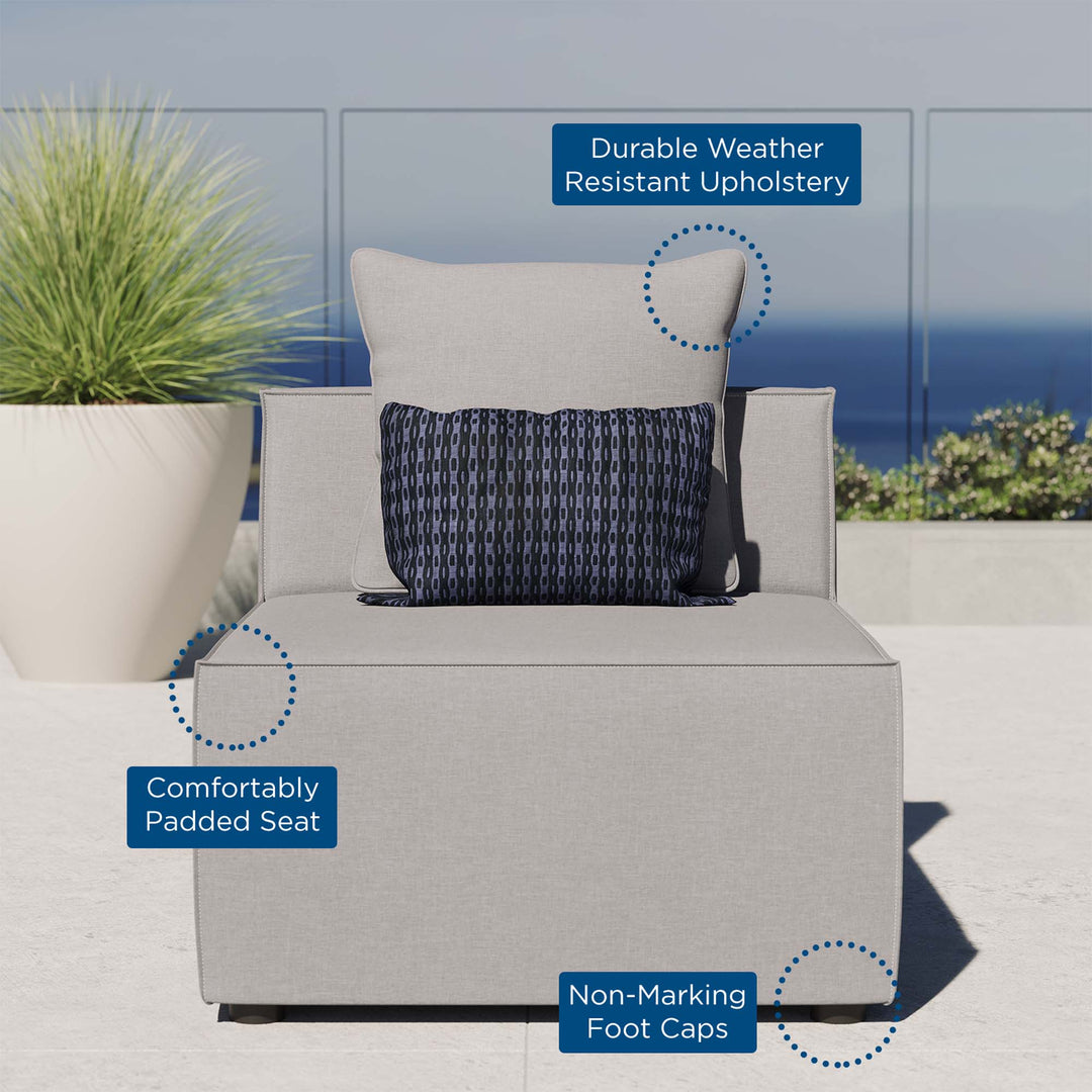 Summit Outdoor Patio Upholstered Sectional Sofa Armless Chair