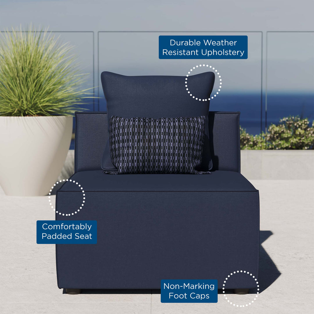 Summit Outdoor Patio Upholstered Sectional Sofa Armless Chair