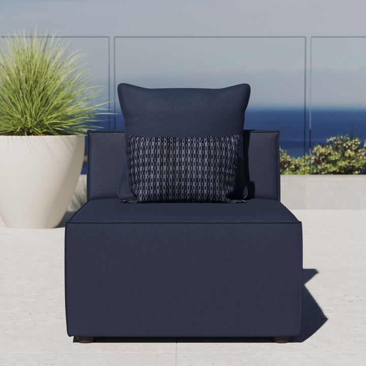 Summit Outdoor Patio Upholstered Sectional Sofa Armless Chair