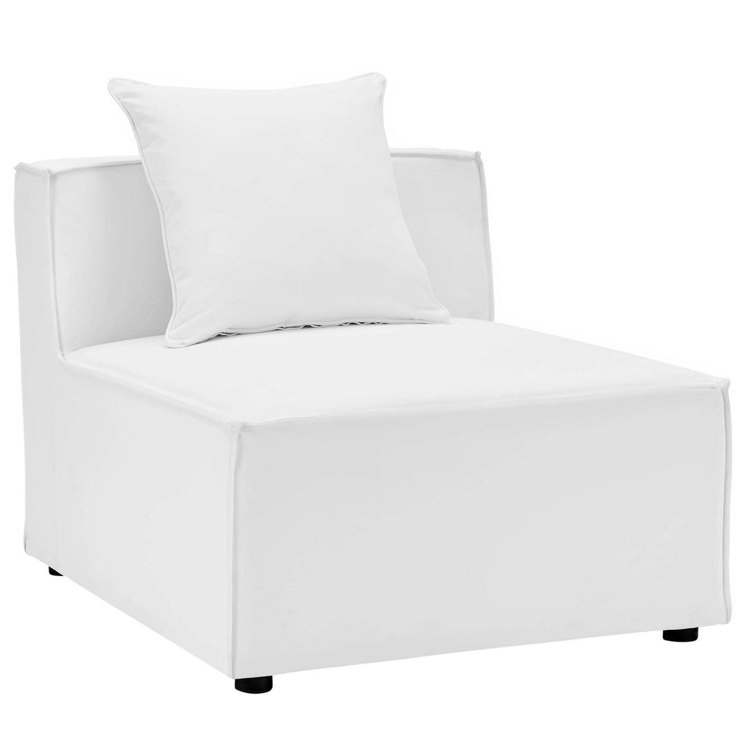 Summit Outdoor Patio Upholstered Sectional Sofa Armless Chair