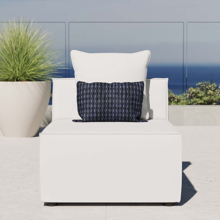 Summit Outdoor Patio Upholstered Sectional Sofa Armless Chair